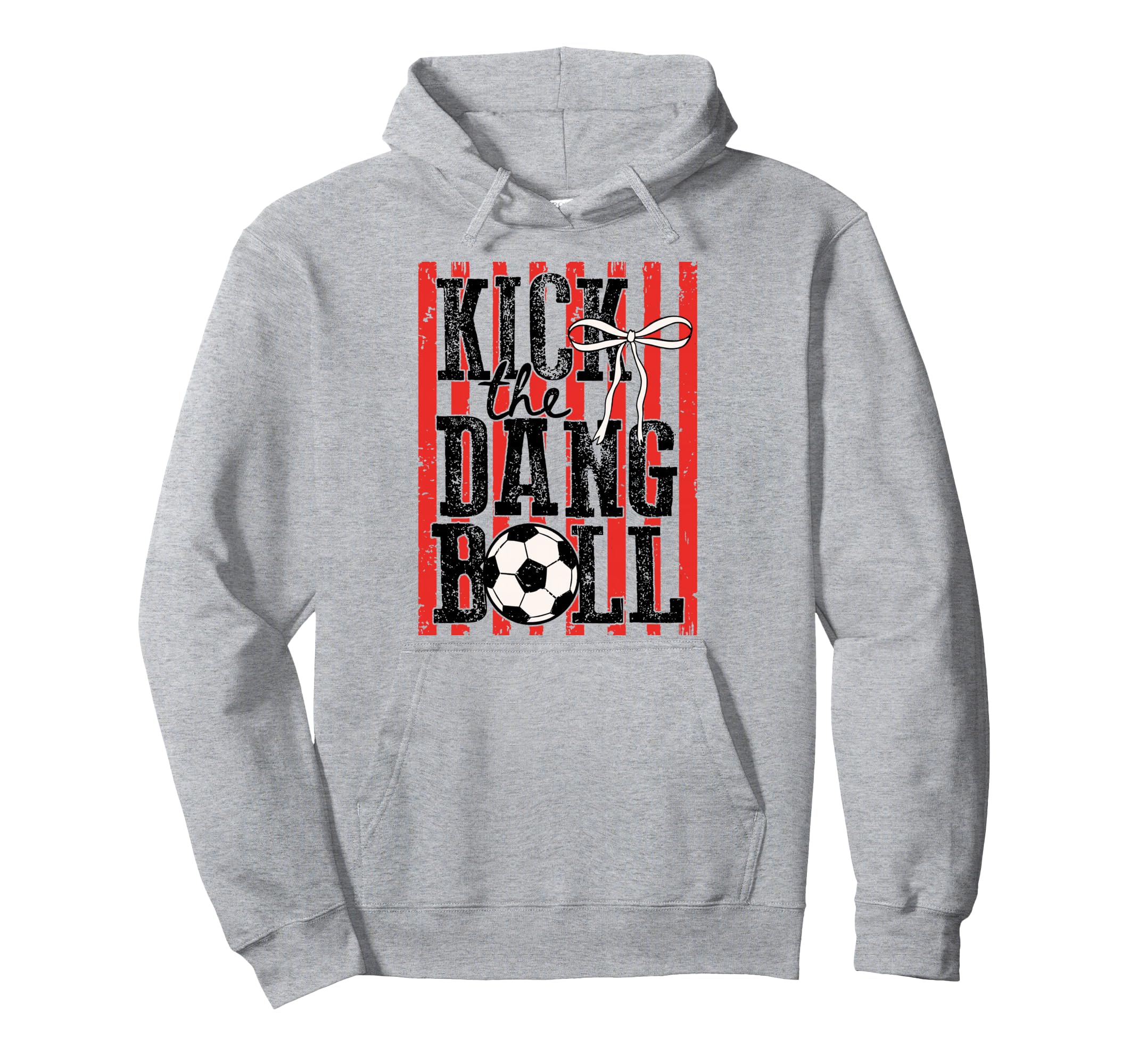Kick Dang Ball Coquette Bow Soccer Mama Hoodie - Graphic Print for Adults