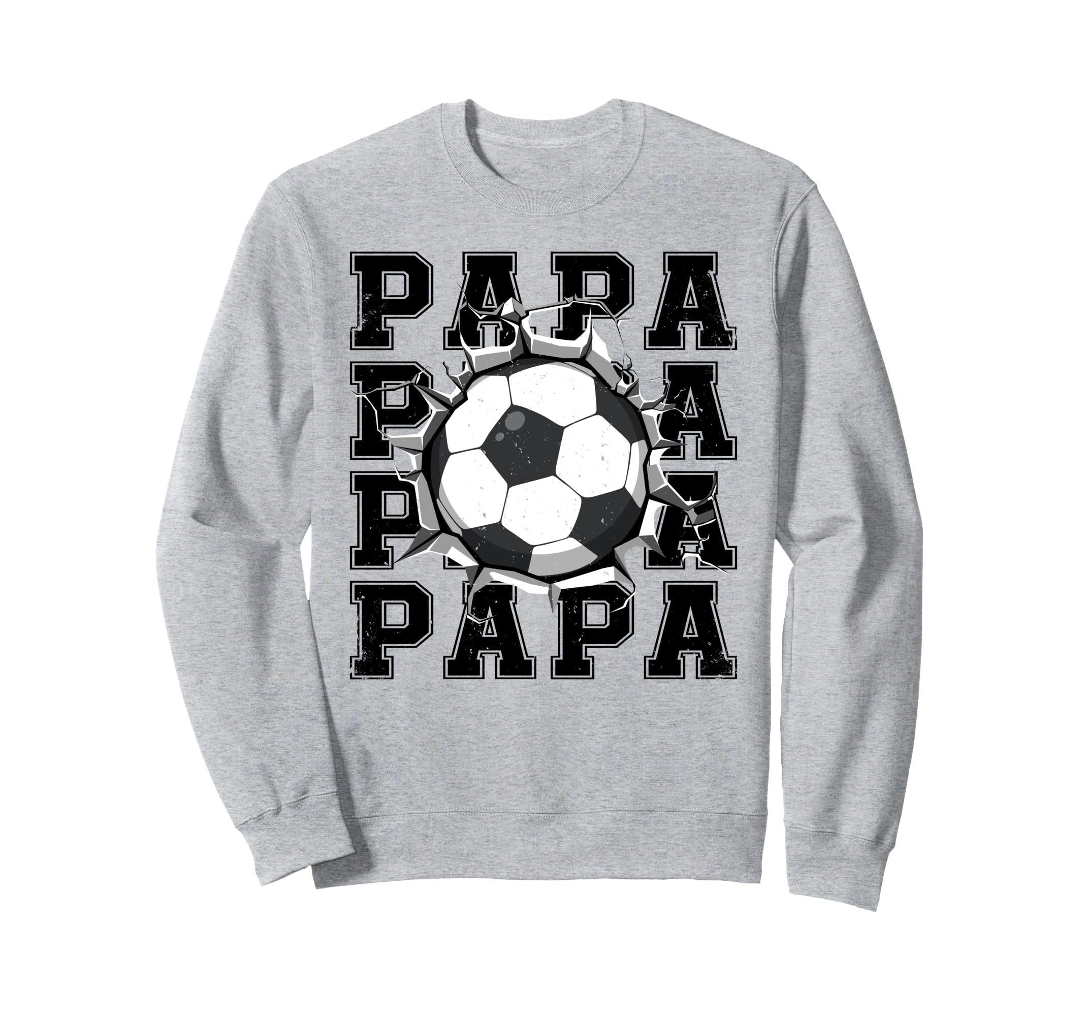 Soccer Papa Cracked Wall Family Sweatshirt - Novelty Apparel Men Women