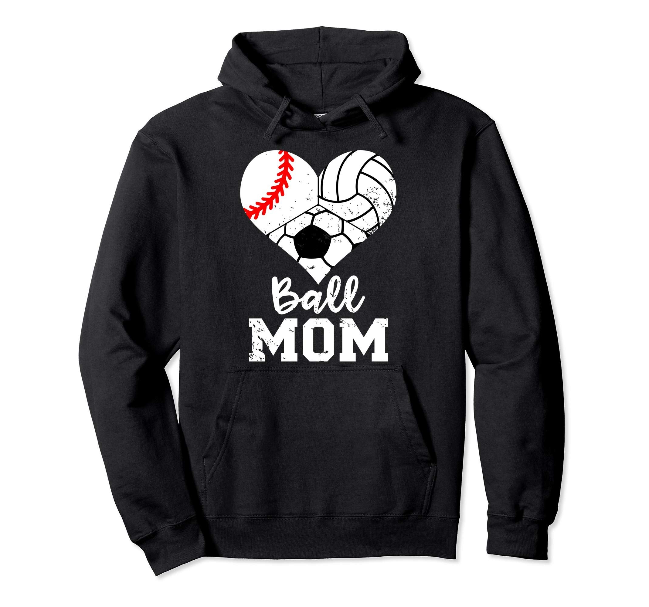 Ball Mom Funny Baseball Volleyball Hoodie - Custom Art Print Men Women