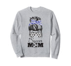 Soccer Mom Messy Bun Glasses Funny Sweatshirt - Graphic Print Men Women