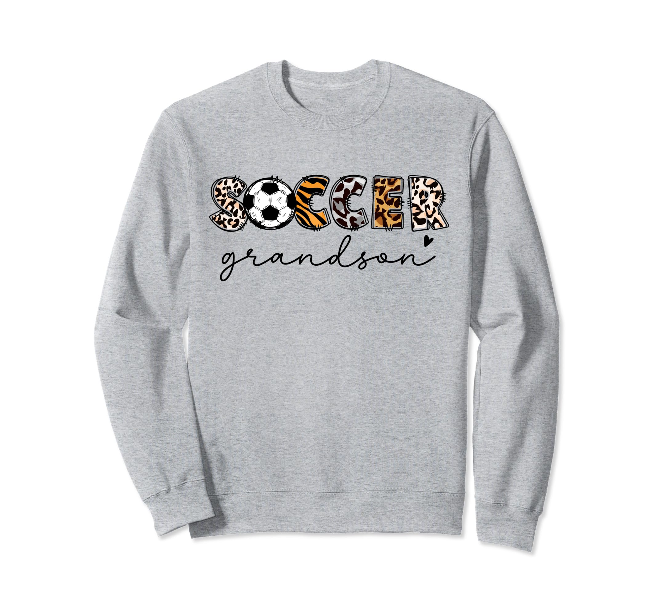 Soccer Grandson Leopard Family Sweatshirt - Fun Novelty Design Men Women