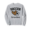 Soccer Grandma Leopard Heart Funny Sweatshirt - Minimalist Print Unisex