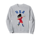 Funny Dabbing Female Soccer Player Sweatshirt - Aesthetic Graphic Unisex