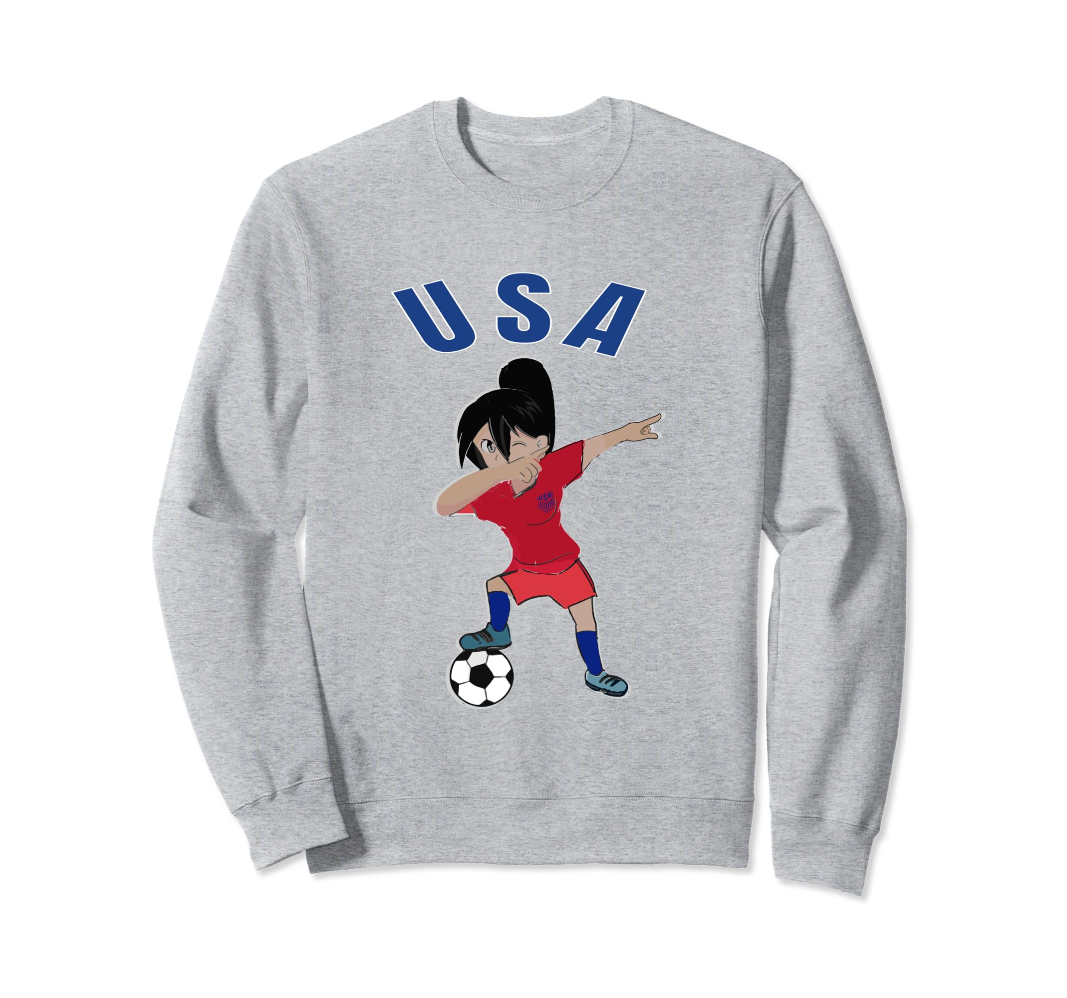 Funny Dabbing Female Soccer Player Sweatshirt - Aesthetic Graphic Unisex