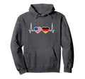 Germany Usa Heartbeat Flag American Hoodie - Streetwear Style Men Women