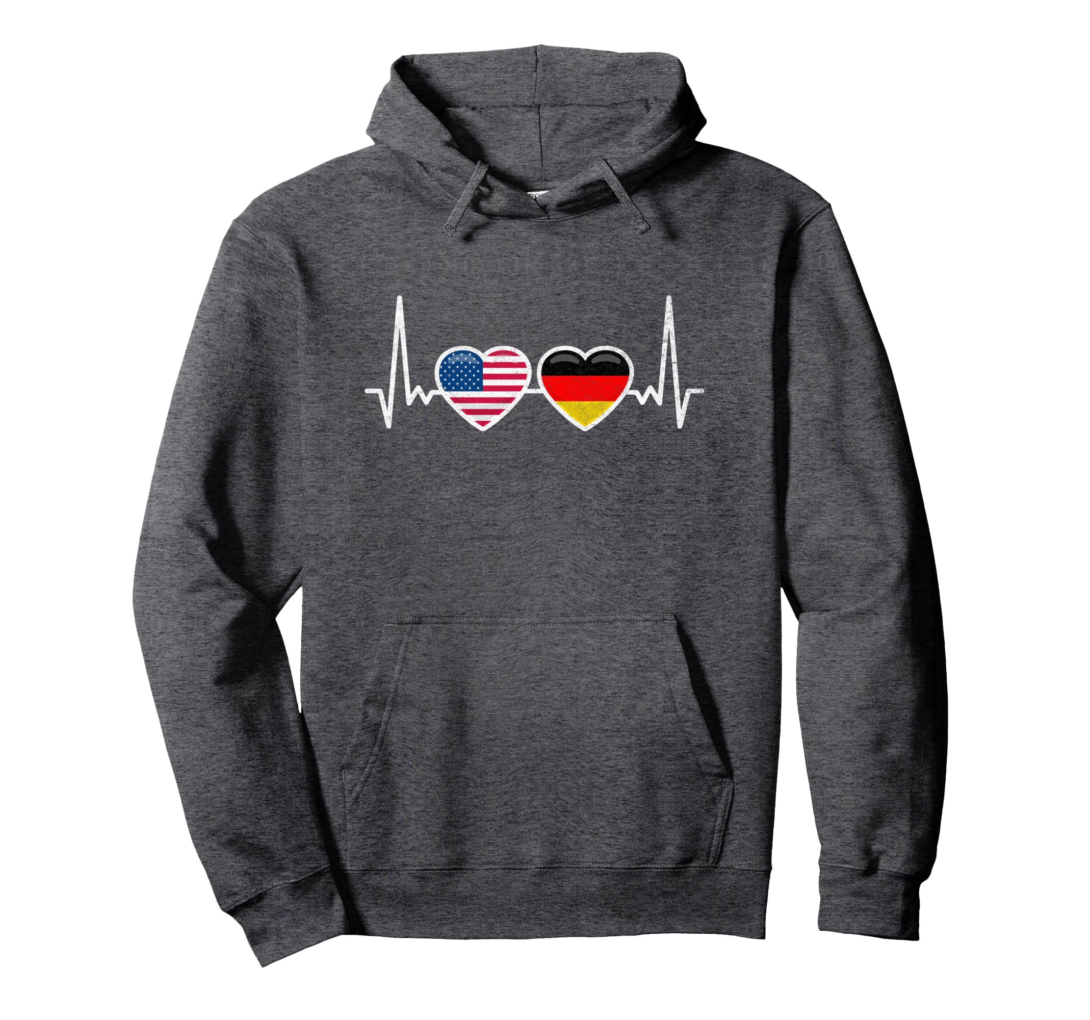 Germany Usa Heartbeat Flag American Hoodie - Streetwear Style Men Women