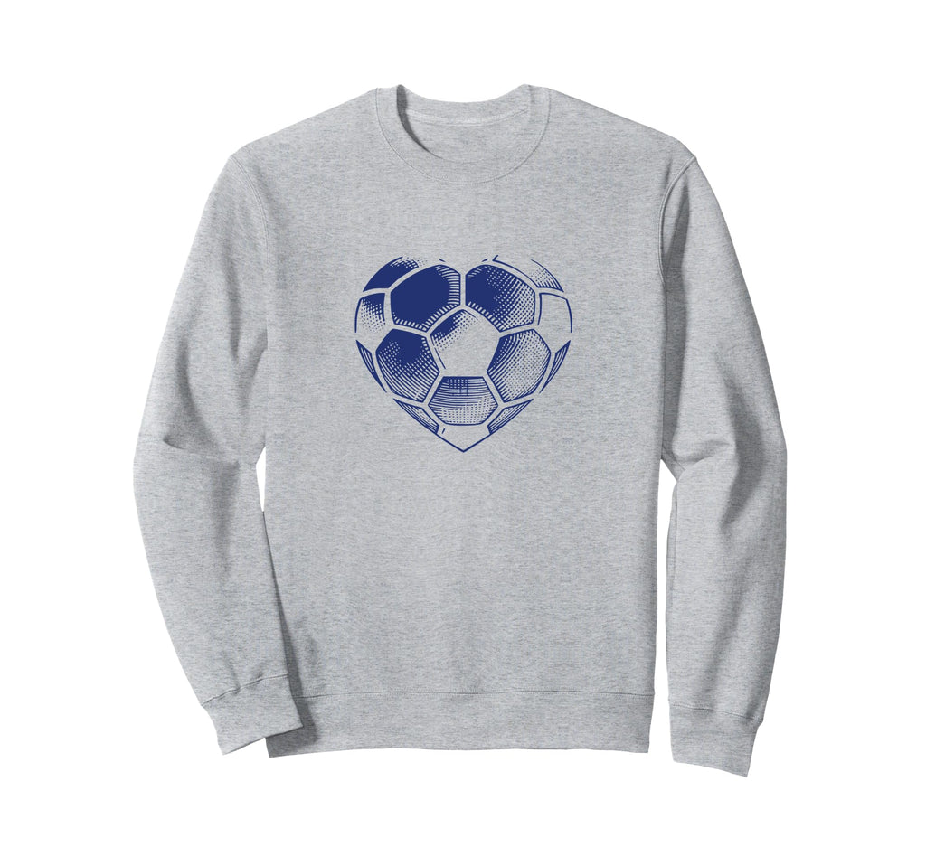 Soccer Ball Blue Color Heart Mom Sweatshirt - Streetwear Style Men Women