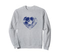 Soccer Ball Blue Color Heart Mom Sweatshirt - Streetwear Style Men Women