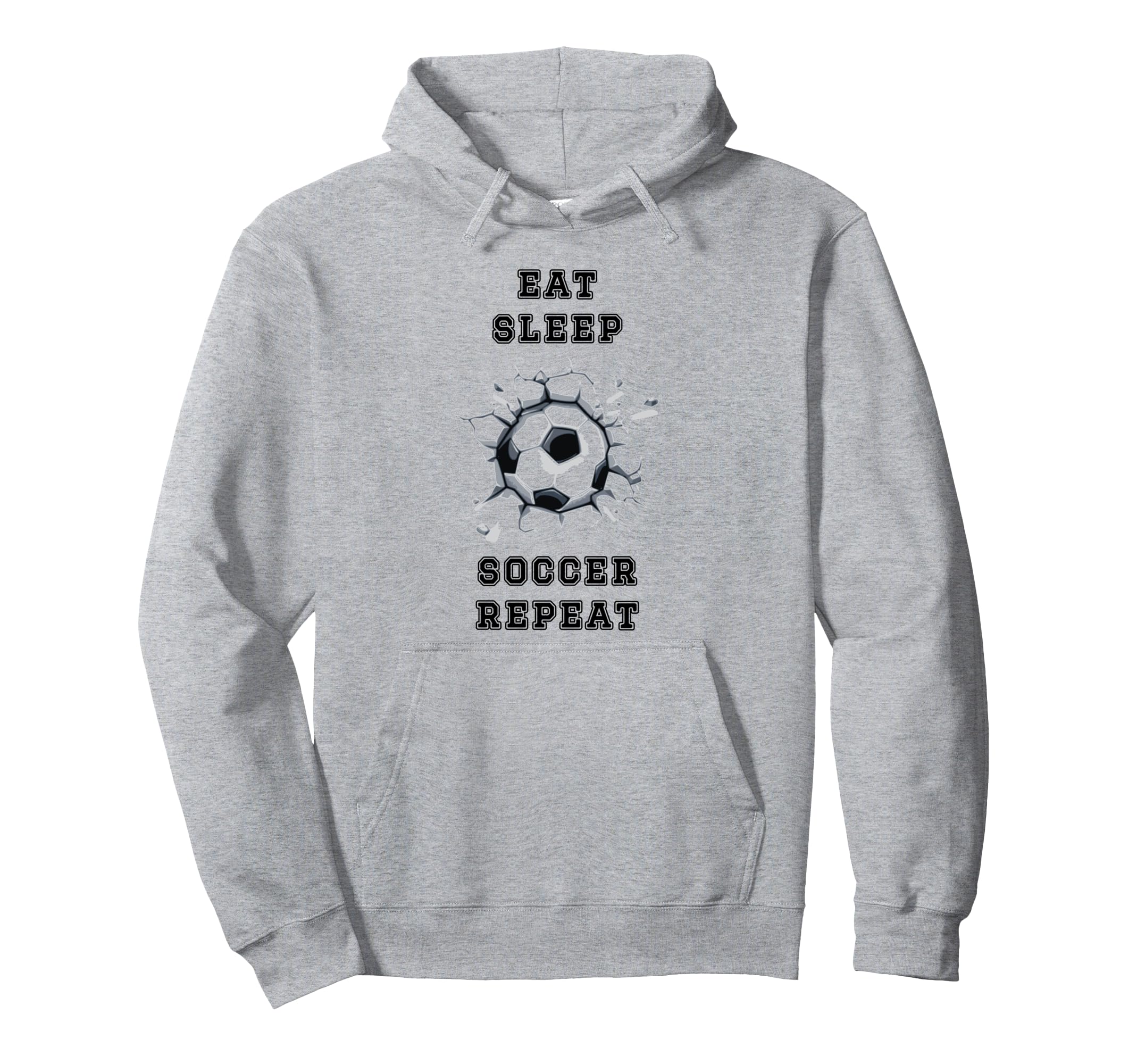 Eat Sleep Soccer Repeat Sarcastic Hoodie - Aesthetic Graphic Men Women
