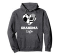 Grandma Life Heart Funny Soccer Hockey Hoodie - Graphic Print Unisex