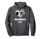 Grandma Life Heart Funny Soccer Hockey Hoodie - Graphic Print Unisex