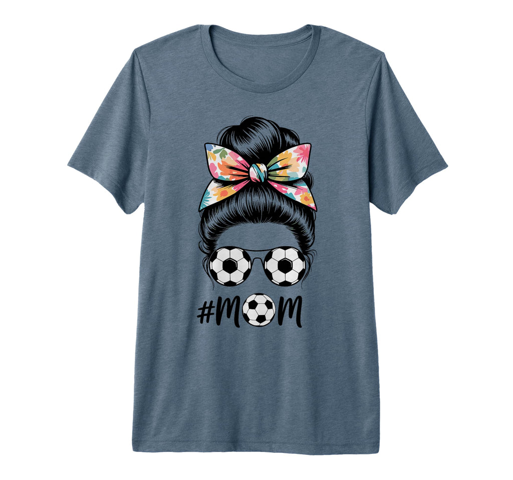 Messy Bun Bandana Soccer Mom Soccer T-Shirt - Novelty Apparel Unisex