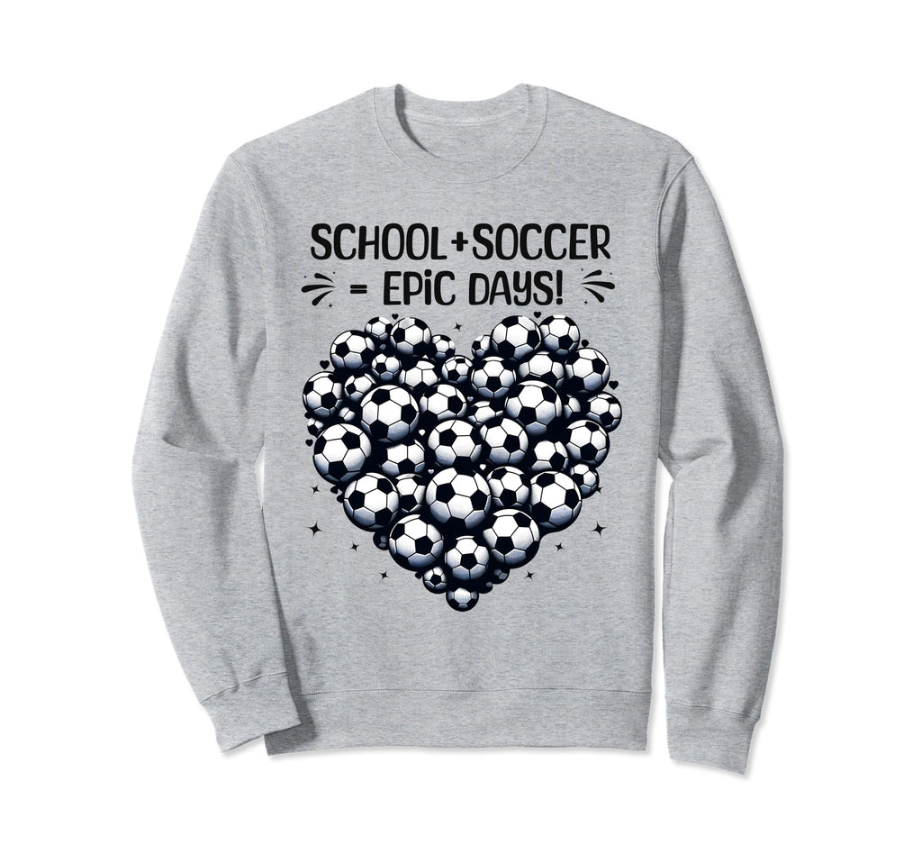 100 Days School Soccer Heart Love 100Th Sweatshirt - Trendy Graphic Unisex