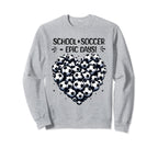 100 Days School Soccer Heart Love 100Th Sweatshirt - Trendy Graphic Unisex