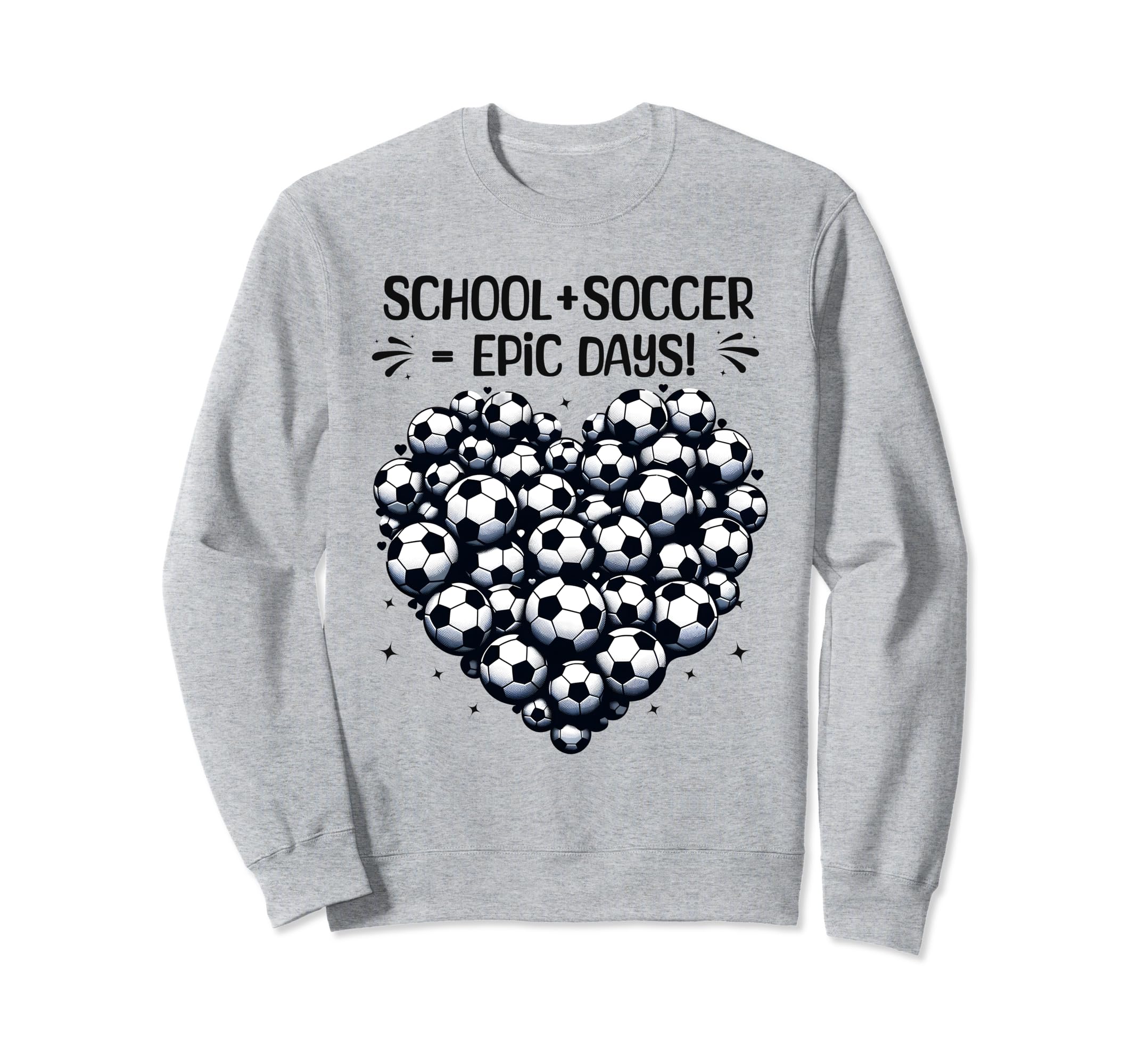 100 Days School Soccer Heart Love 100Th Sweatshirt - Trendy Graphic Unisex