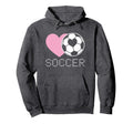 Soccer Lover Heart And Ball Hoodie - Fun Novelty Design Unisex