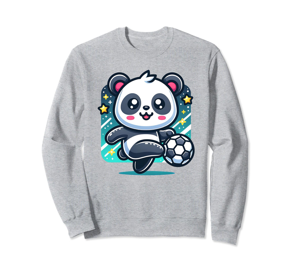 Soccer Player Panda Kicking Sweatshirt - Casual Everyday Wear for Adults