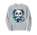 Soccer Player Panda Kicking Sweatshirt - Casual Everyday Wear for Adults
