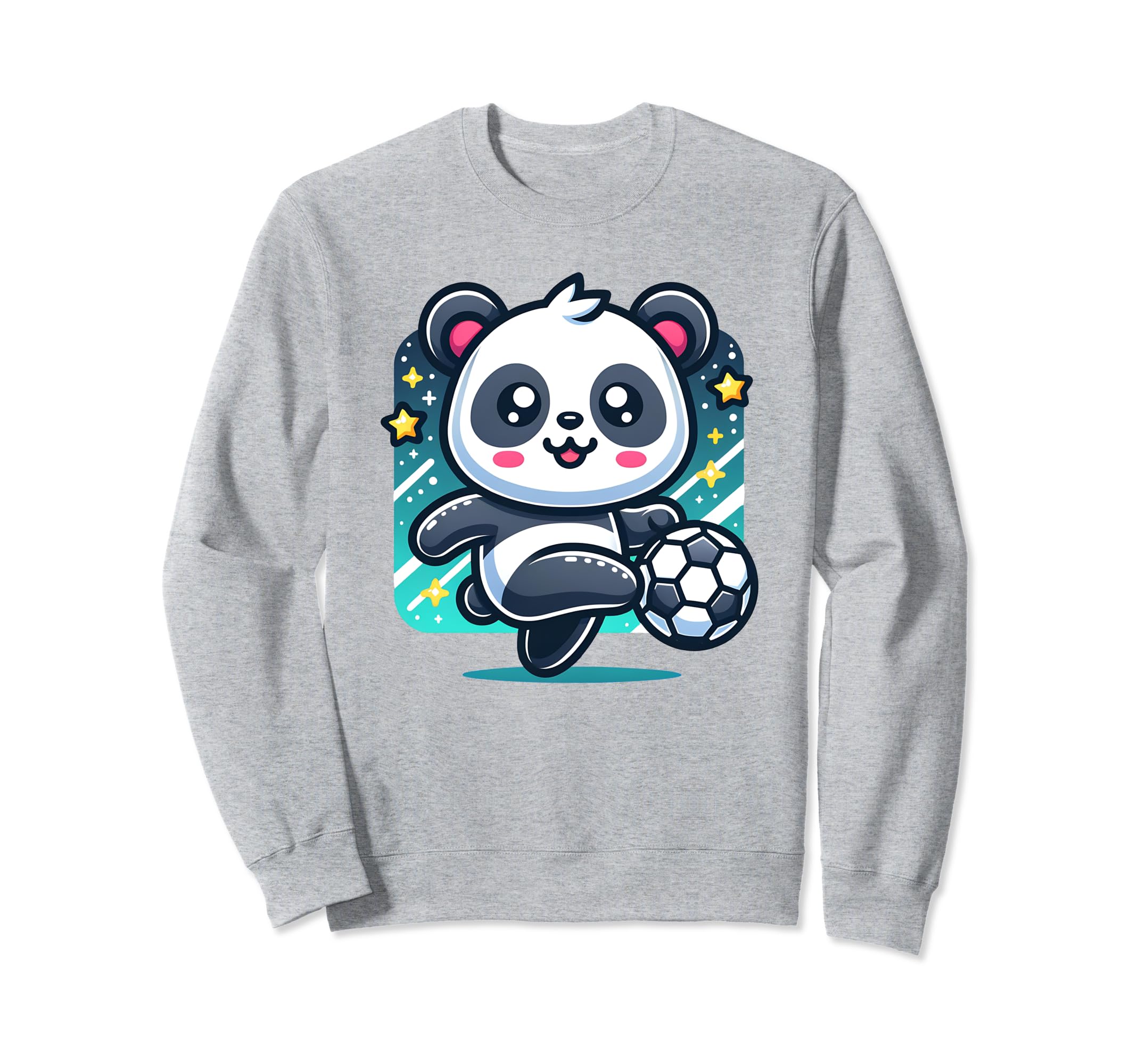 Soccer Player Panda Kicking Sweatshirt - Casual Everyday Wear for Adults