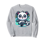 Panda Soccer Player Kicking Sweatshirt - Aesthetic Graphic for Adults