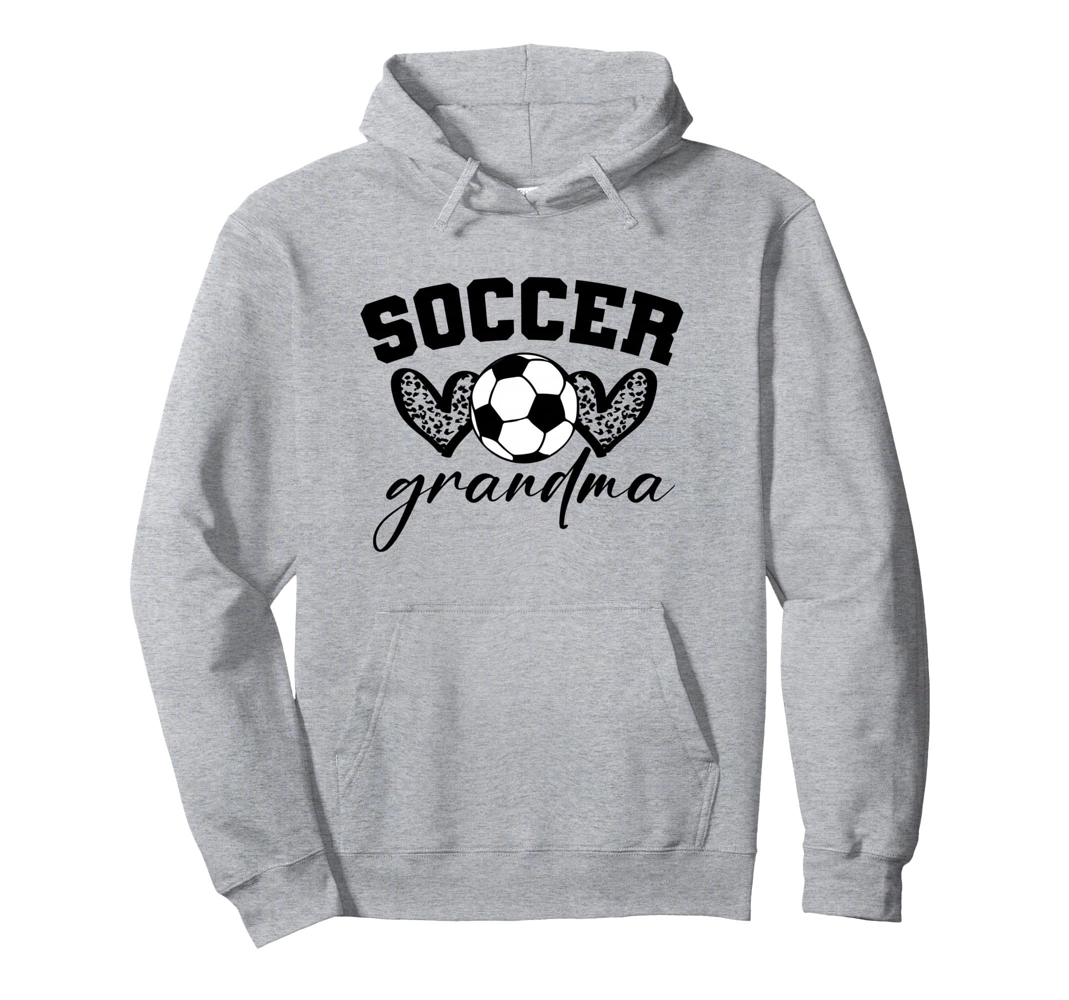 Soccer Grandma Leopard Hearts Hoodie - Casual Everyday Wear for Adults