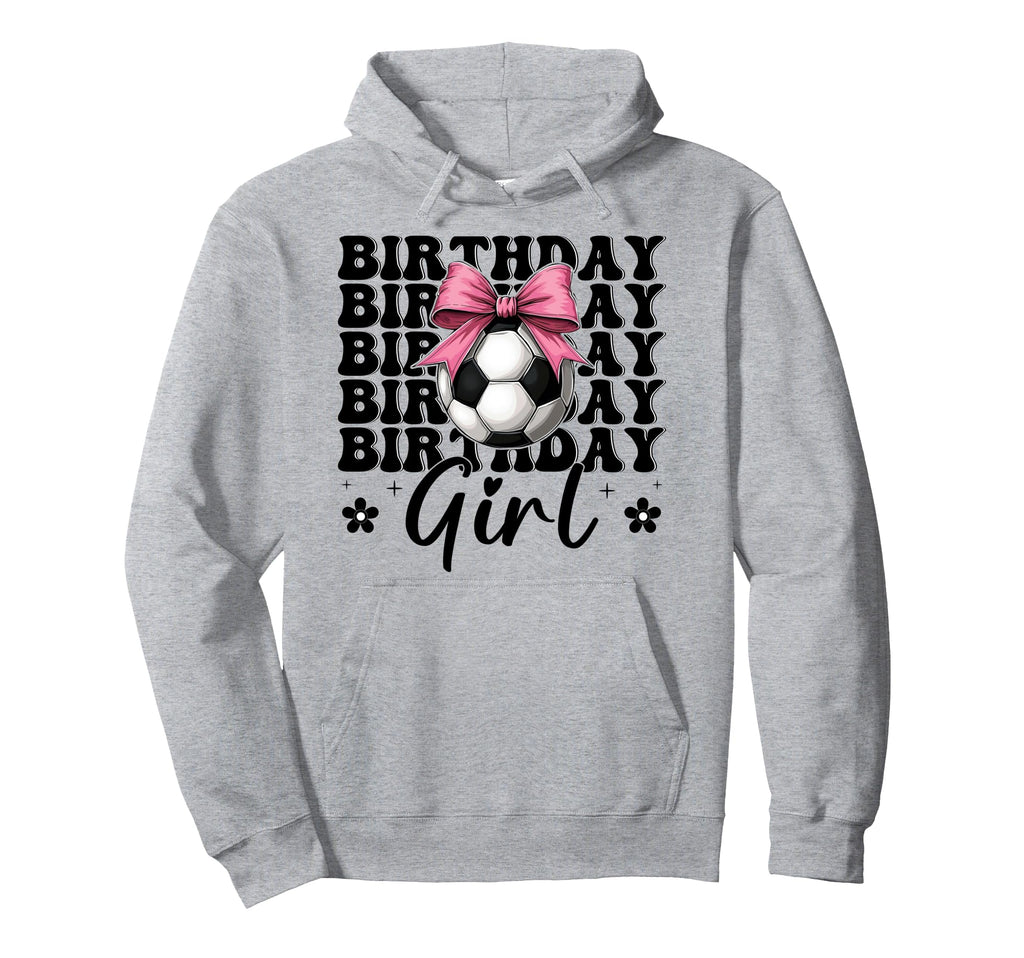 Birthday Soccer Soccer Mom Coquette Bow Hoodie - Novelty Apparel for Adults