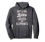 Just Who Loves Soccer And Elephants Hoodie - Fun Novelty Design Men Women