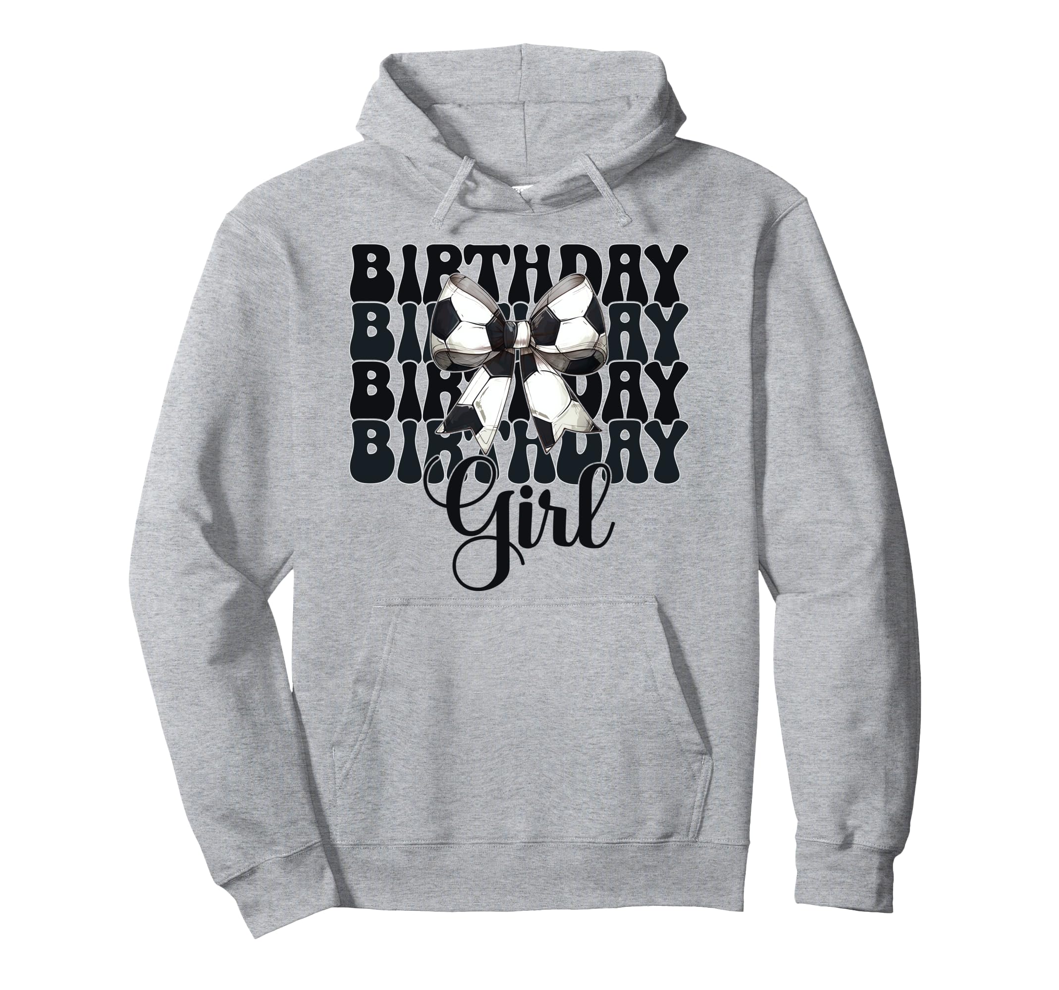 Birthday Soccer Coquette Bow Hoodie - Novelty Apparel Unisex