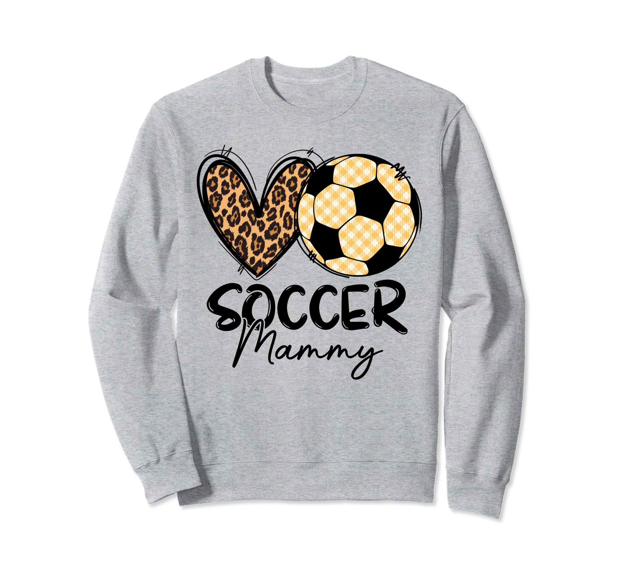 Soccer Mammy Heart Leopard Matching Sweatshirt - Custom Art Print Unisex