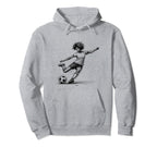 Female Soccer Player Powerful Kicking Hoodie - Trendy Graphic Unisex