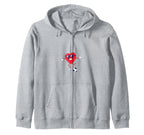 Cartoon Heart Soccer Gift Hoodie - Unique Graphic for Adults