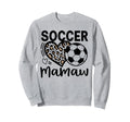 Soccer Mamaw Leopard Heart Soccer Sweatshirt - Minimalist Print for Adults