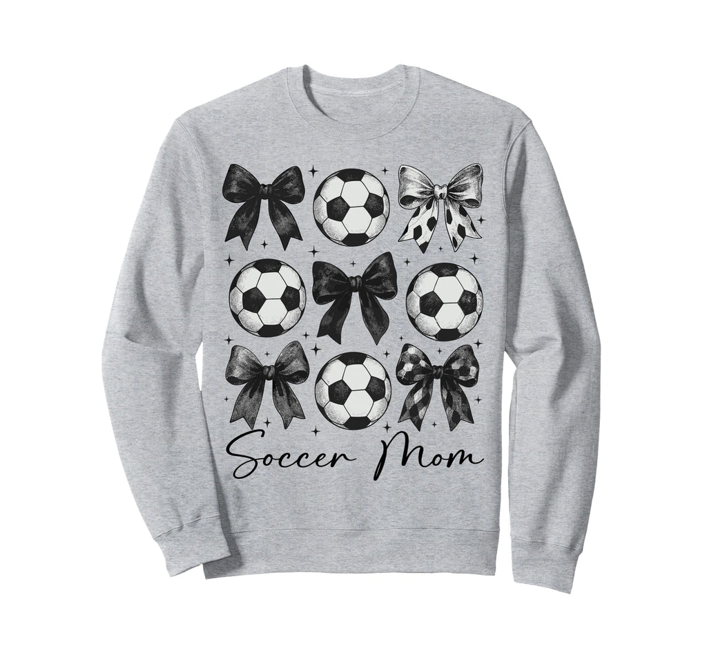 Soccer Mom Funny Coquette Bow Soccer Sweatshirt - Unique Graphic Men Women