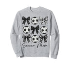 Soccer Mom Funny Coquette Bow Soccer Sweatshirt - Unique Graphic Men Women