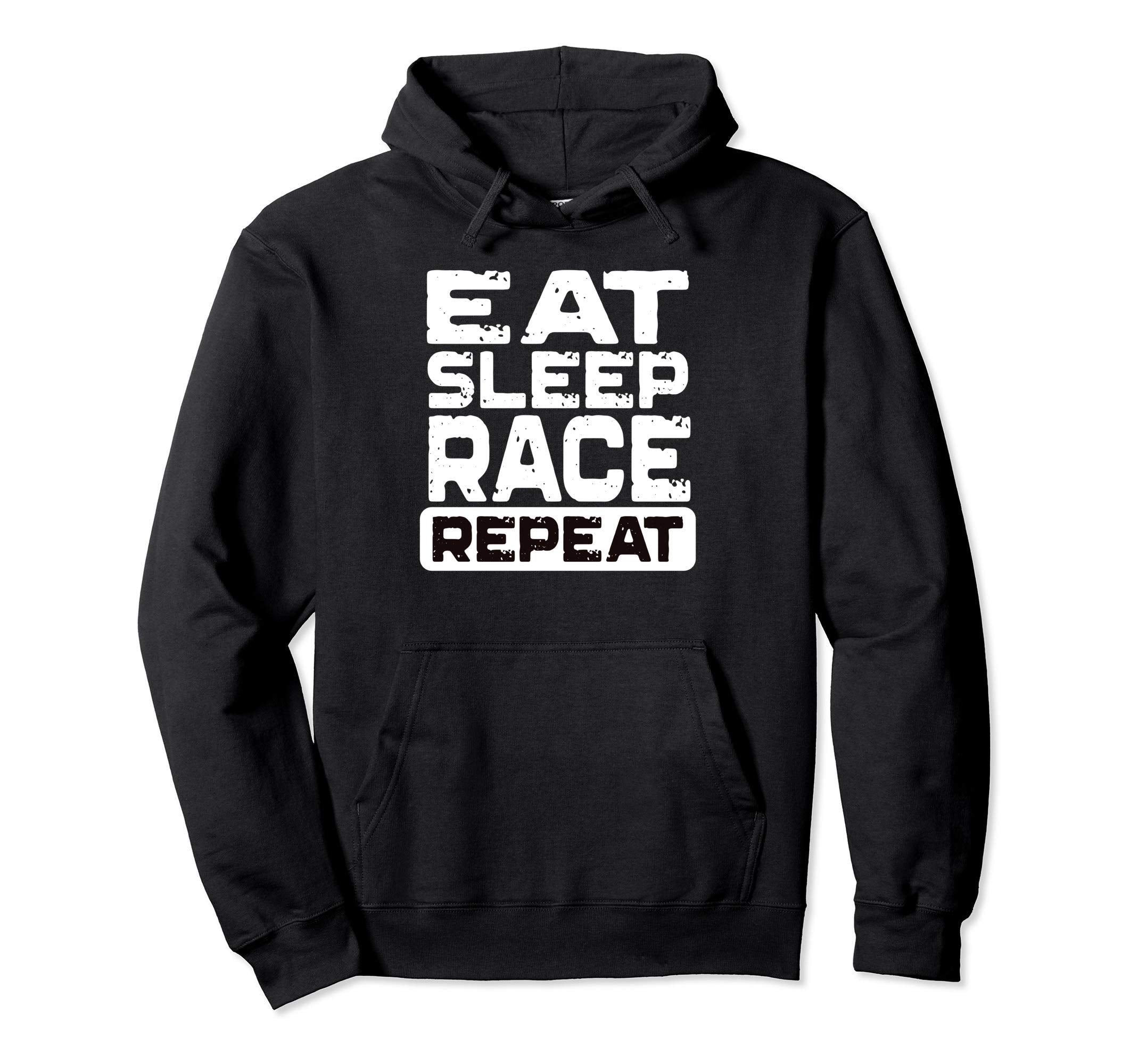 Eat Sleep Race Repeat Hoodie - Custom Art Print for Adults