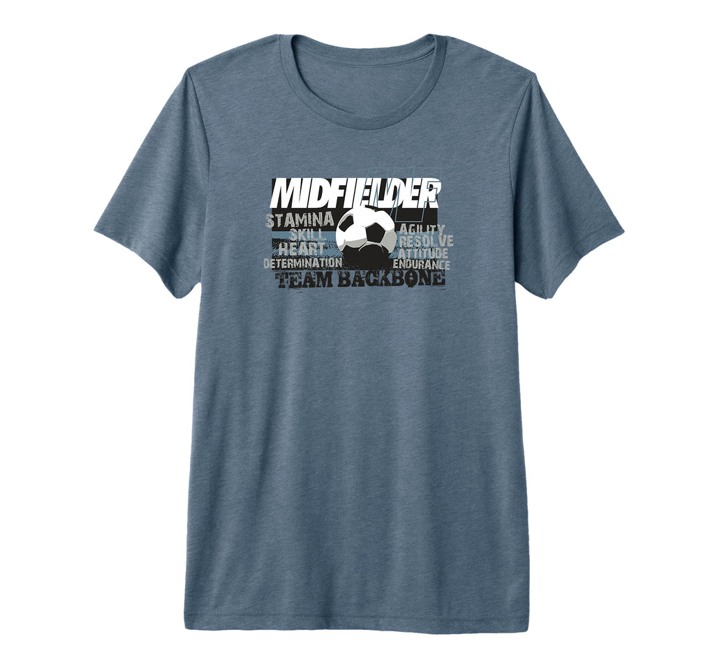 Soccer Midfielder Team Backbone Tri T-Shirt - Aesthetic Graphic Unisex
