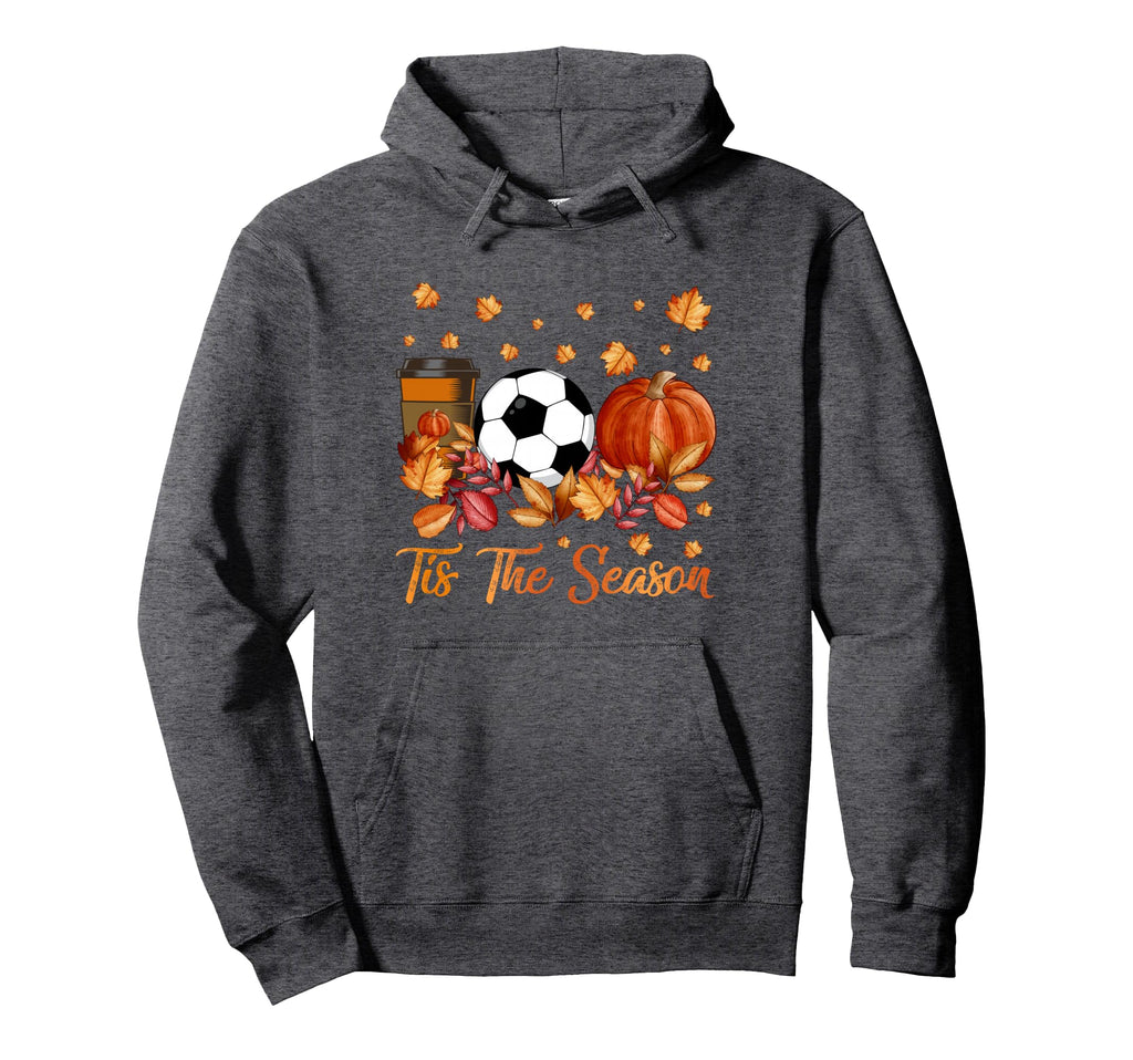 Tis Season Soccer Pumpkin Autumn Fall Hoodie - Minimalist Print Men Women