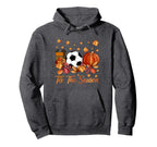 Tis Season Soccer Pumpkin Autumn Fall Hoodie - Minimalist Print Men Women