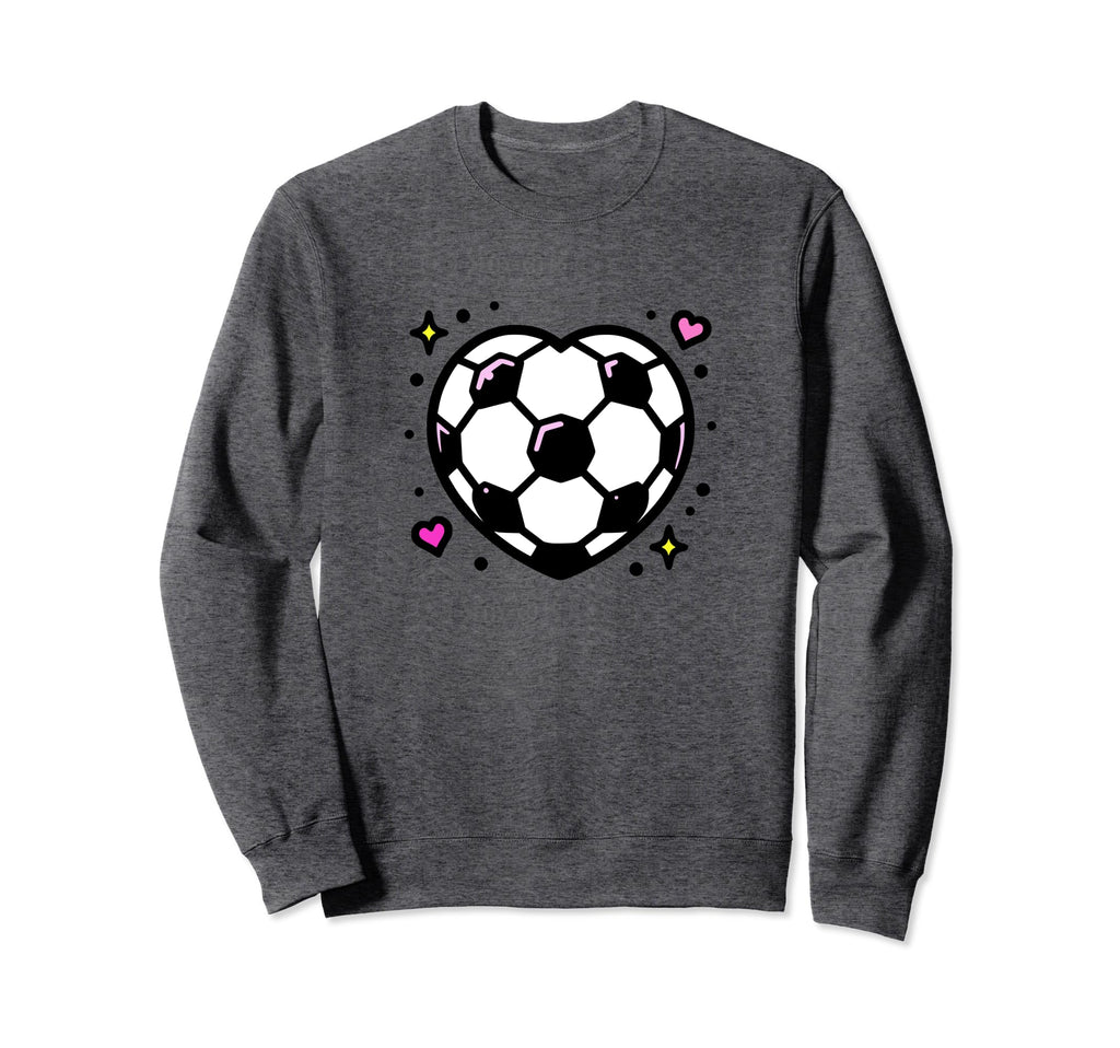 Soccer Ball Heart Mom Fan Casual Sweatshirt - Aesthetic Graphic Unisex