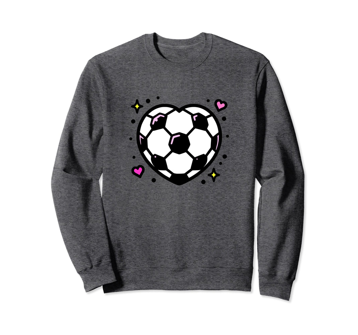 Soccer Ball Heart Mom Fan Casual Sweatshirt - Fun Novelty Design Unisex