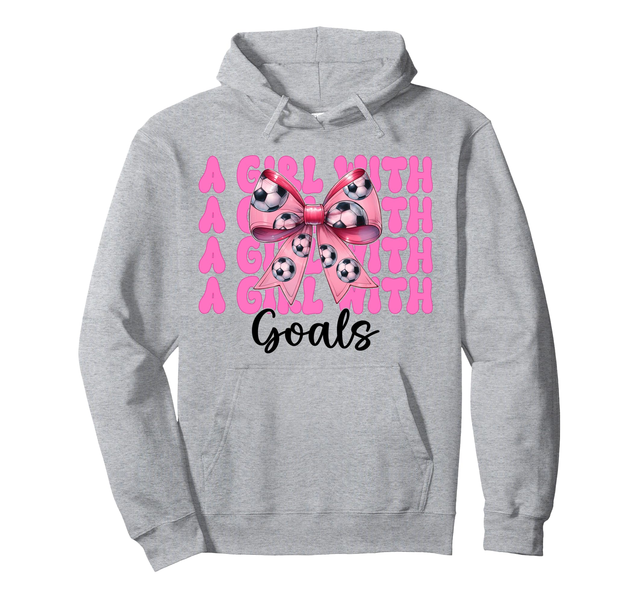 Goals Soccer Coquette Bow Hoodie - Minimalist Print Men Women