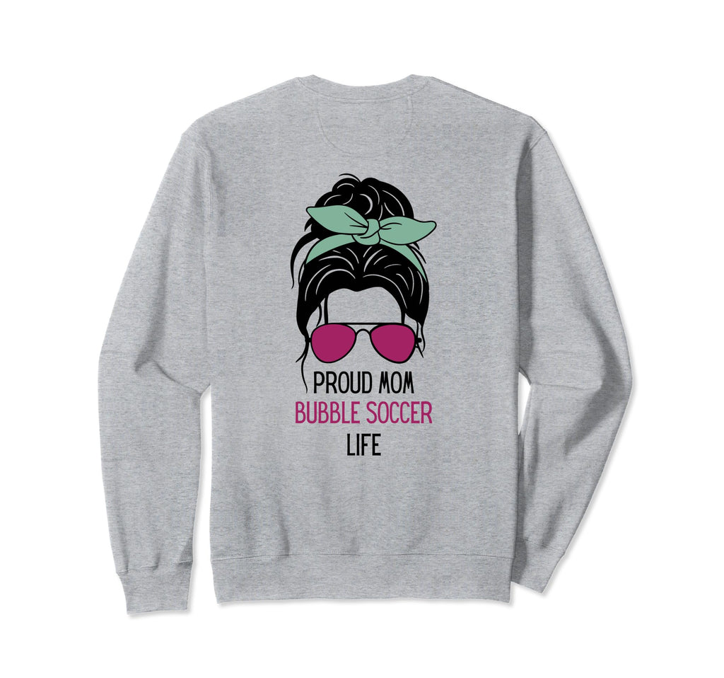 Bubble Soccer Mom Outfit Messy Hair Sweatshirt - Trendy Graphic for Adults