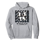 Soccer Sister Soccer Sis Coquette Bow Hoodie - Graphic Print for Adults