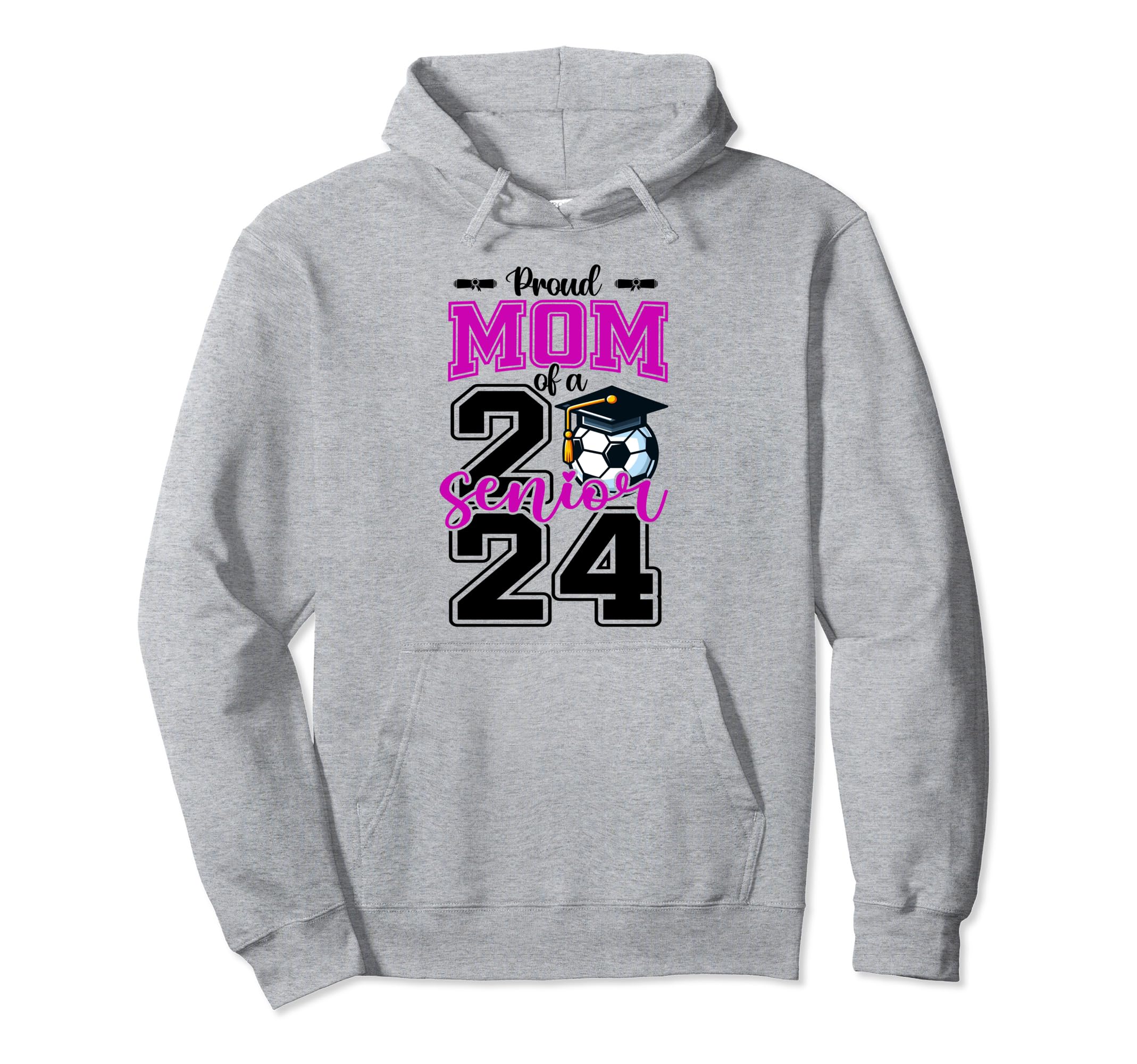 Proud Mom 2024 Soccer Senior Hoodie - Streetwear Style for Adults