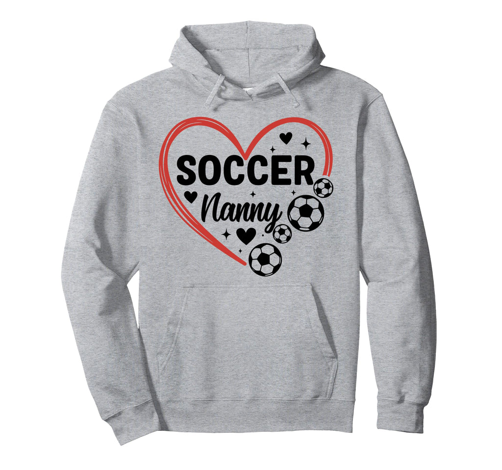 Soccer Nanny Heart Soccer Player Nanny Hoodie - Graphic Print Unisex