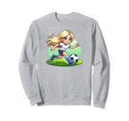 Soccer Blonde Playing Soccer Sweatshirt - Aesthetic Graphic for Adults