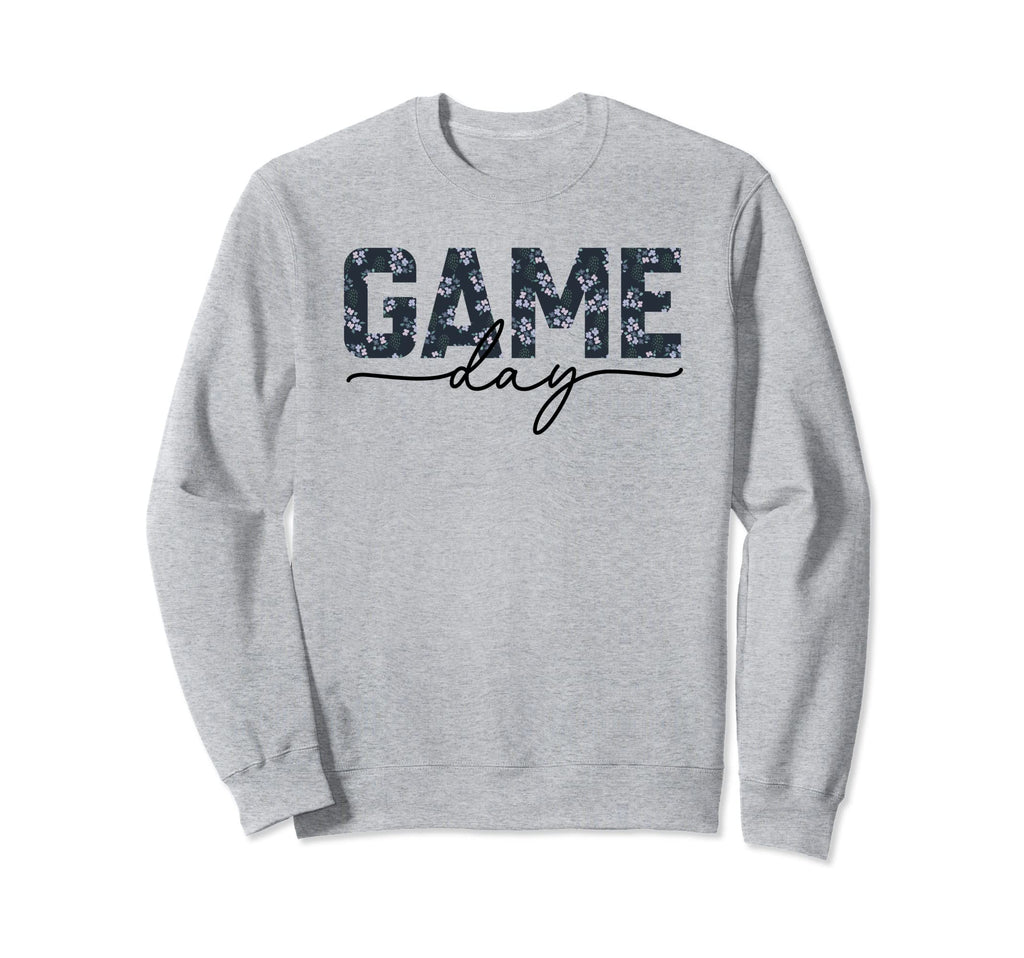 Game Day Spirit Blue Floral Sports Sweatshirt - Novelty Apparel Men Women