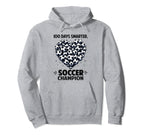 100 Days School Soccer Heart Love Hoodie - Minimalist Print Men Women