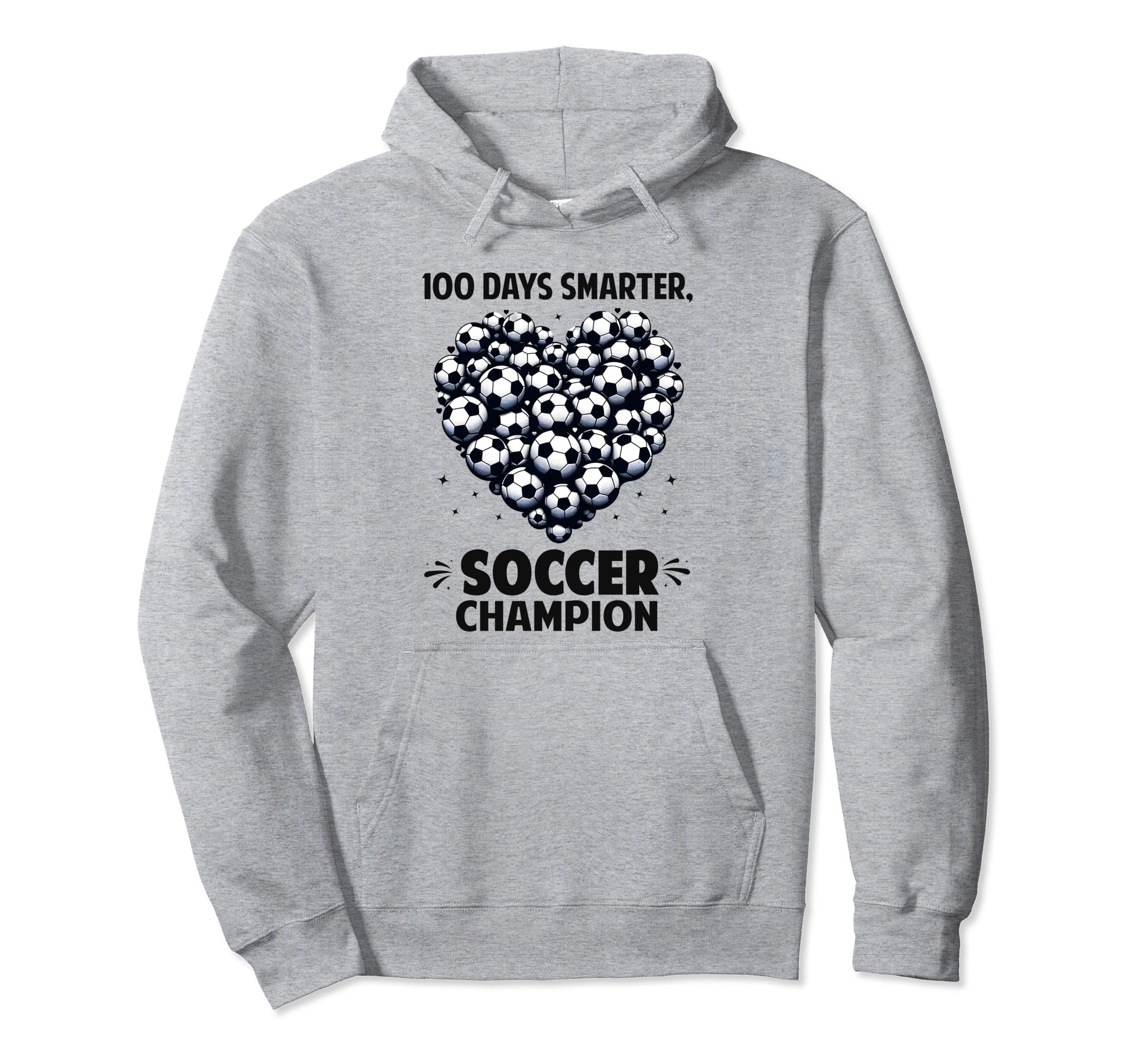 100 Days School Soccer Heart Love Hoodie - Minimalist Print Men Women