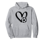Soccer Ball Heart Hoodie - Novelty Apparel Men Women